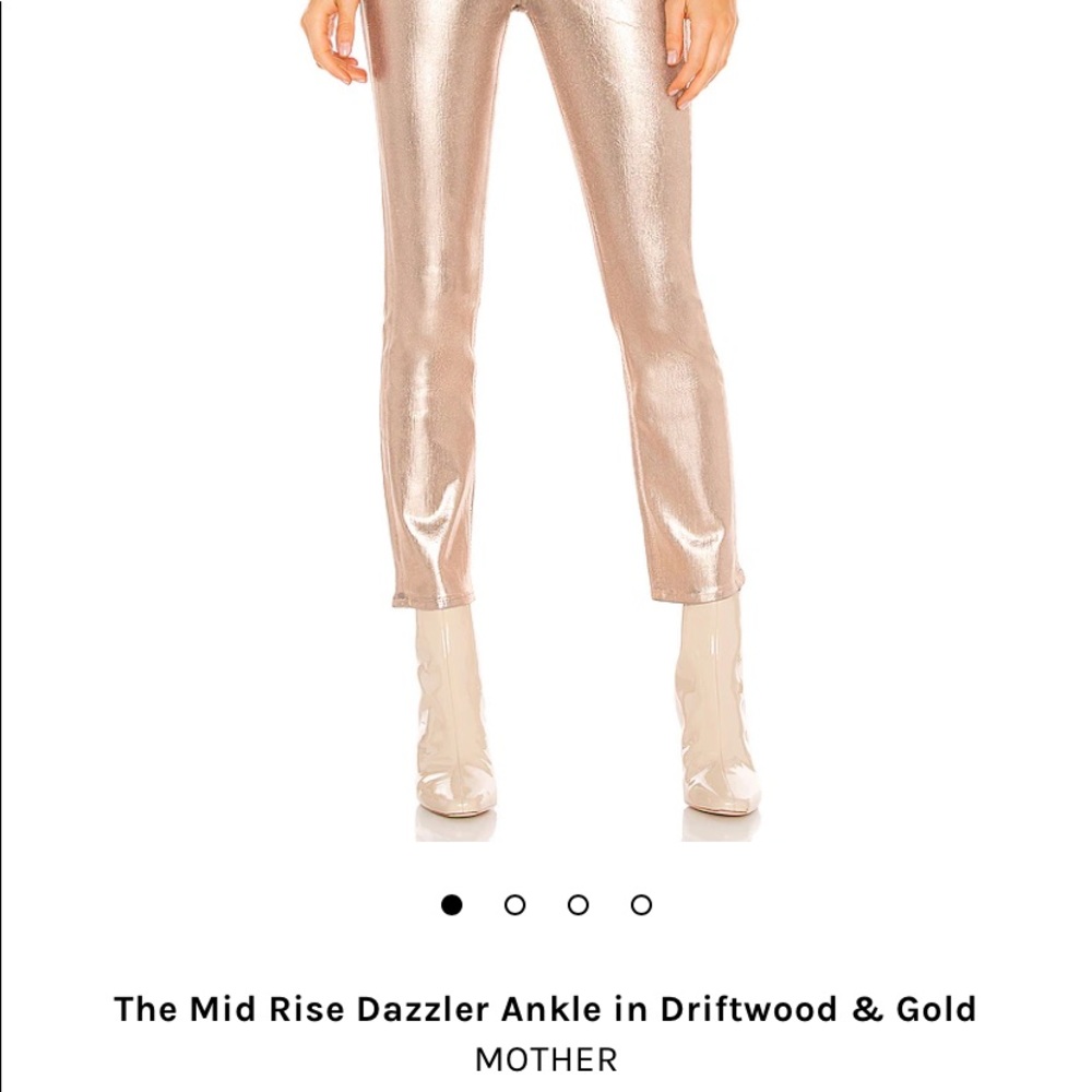 MOTHER the mid rise dazzler ankle in heavy metal size 30